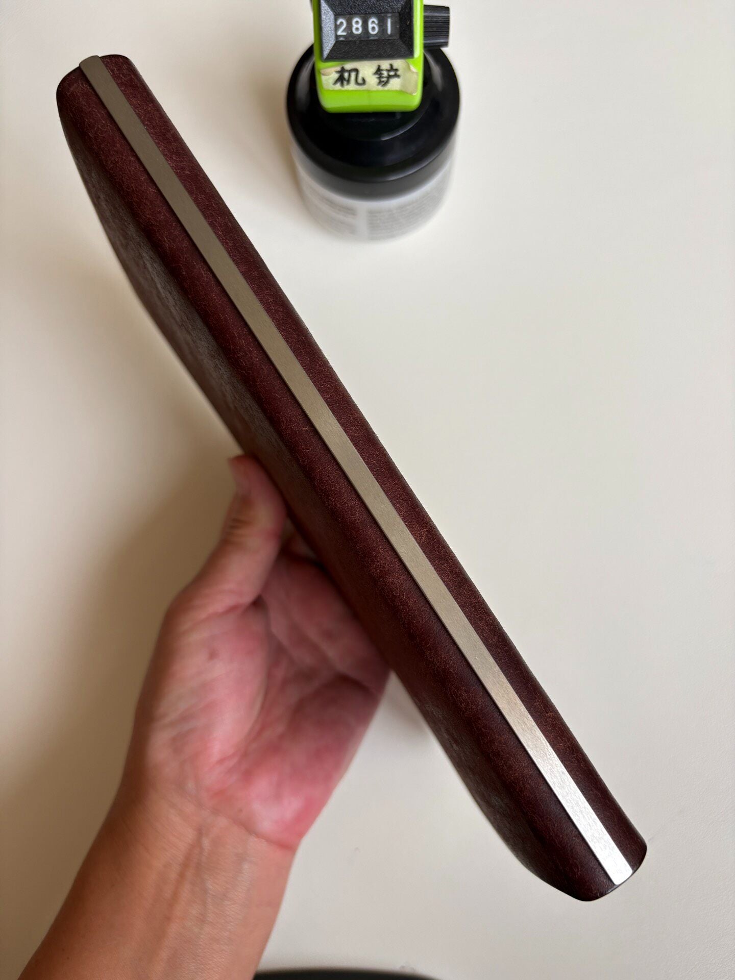 Handmade A5 Leather Ring Binder Cover with Silver Metal Rings