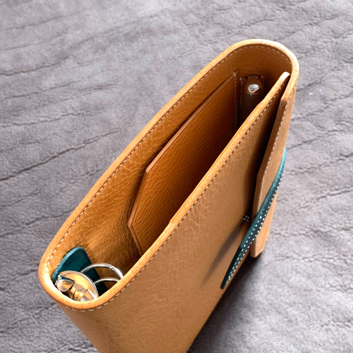 A6 Drievoudige Organizer in Italiaans Mbox-leer