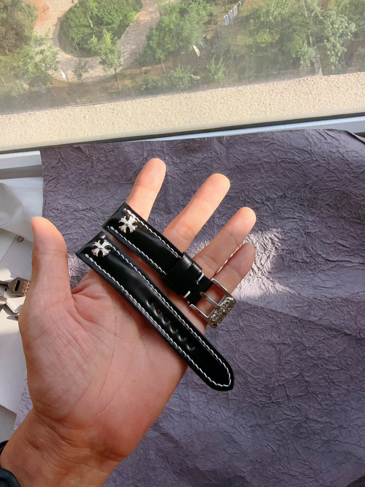 Handcrafted Black Shell Cordovan Watch Strap