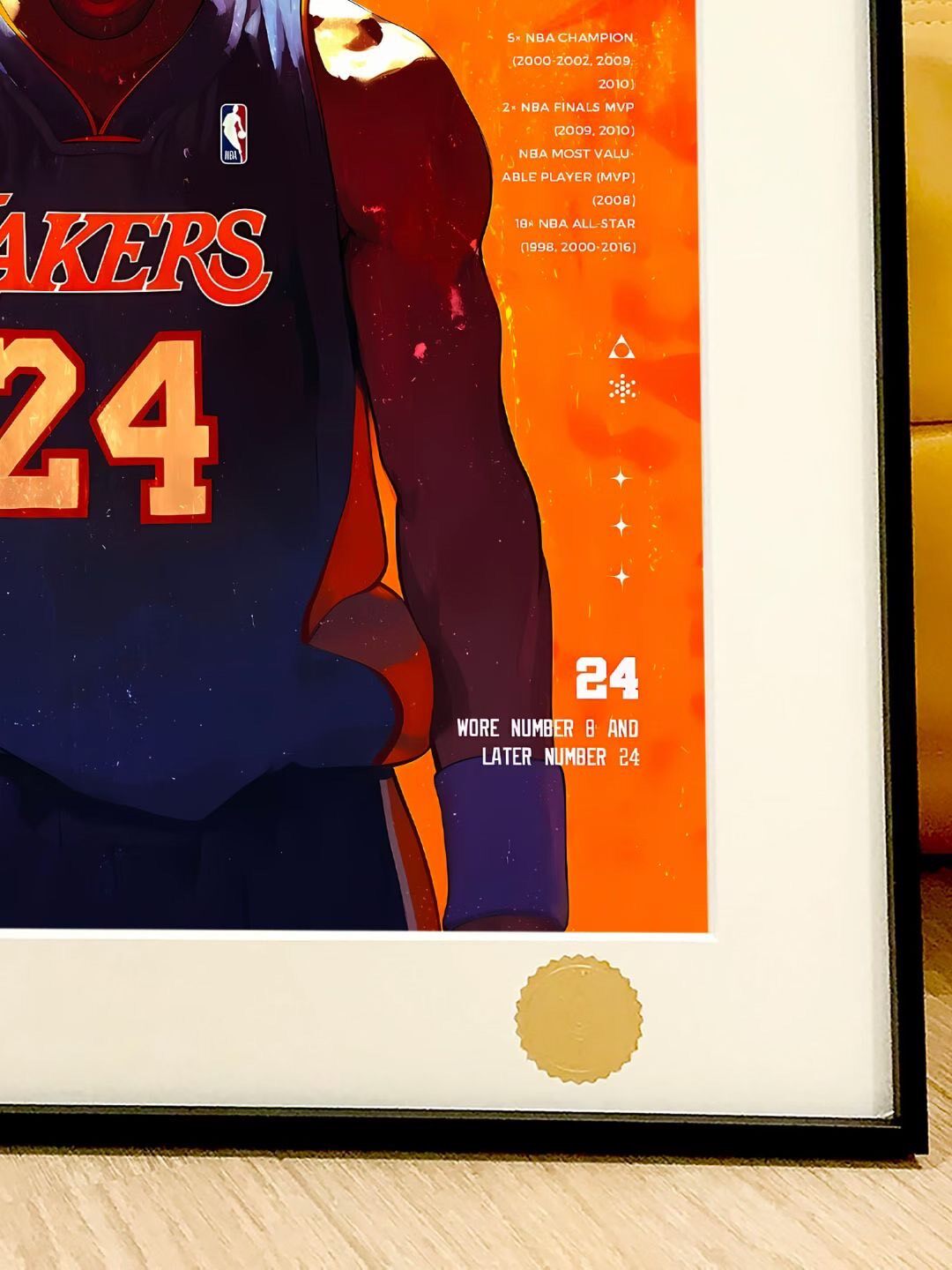 Kobe Bryant Black Mamba Framed Art 24