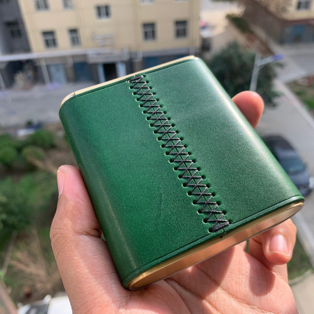 Leather Copper Cigarette Case 20 Capacity