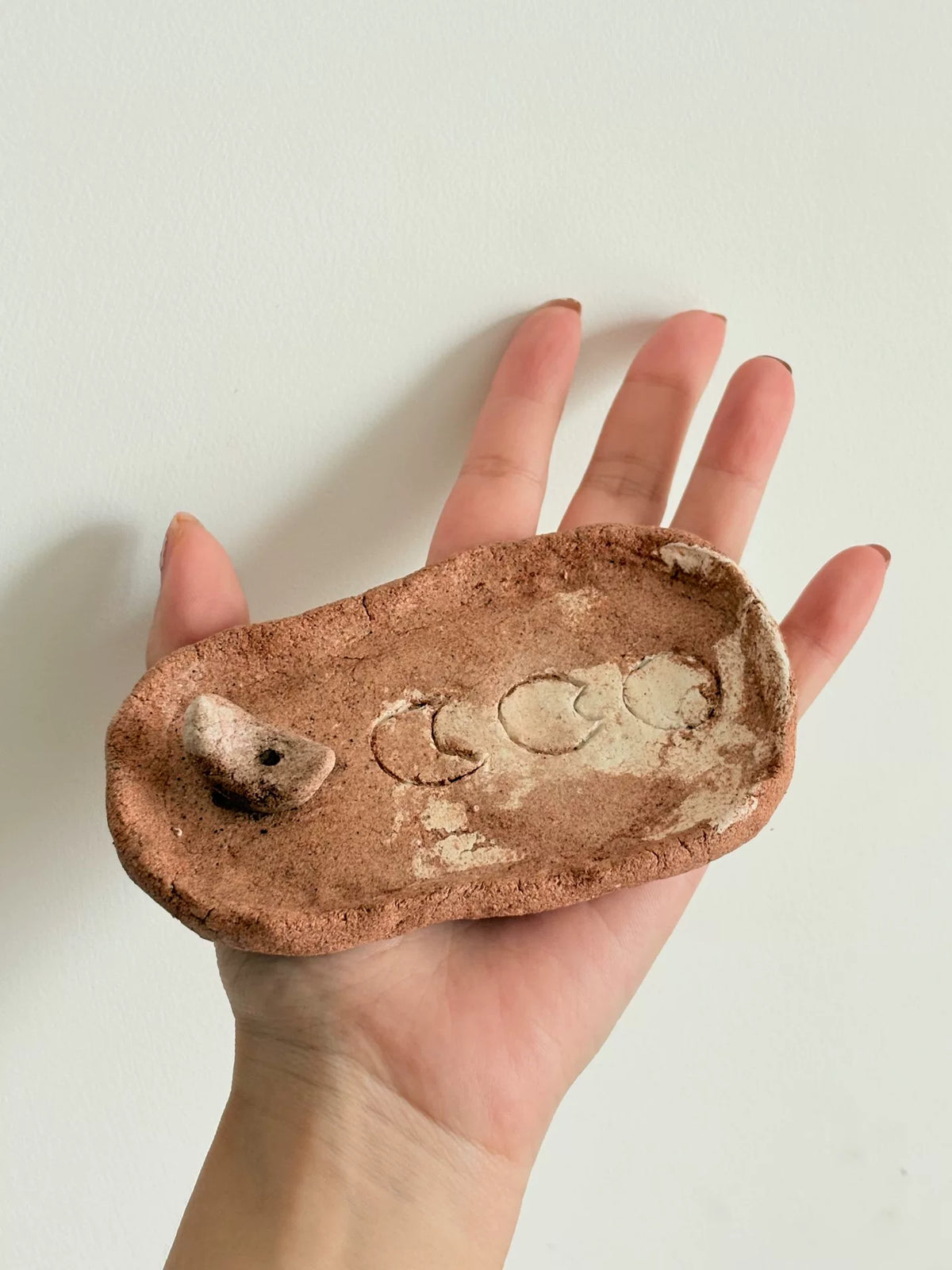Handmade Clay Incense Holder Rustic Earthy Tone