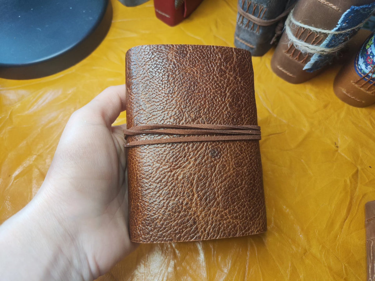 Vintage Cowhide Leather Journal with Kraft Paper