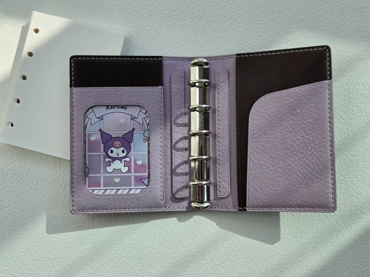 M5 Bifold Leather Planner Cover Lavender Interior