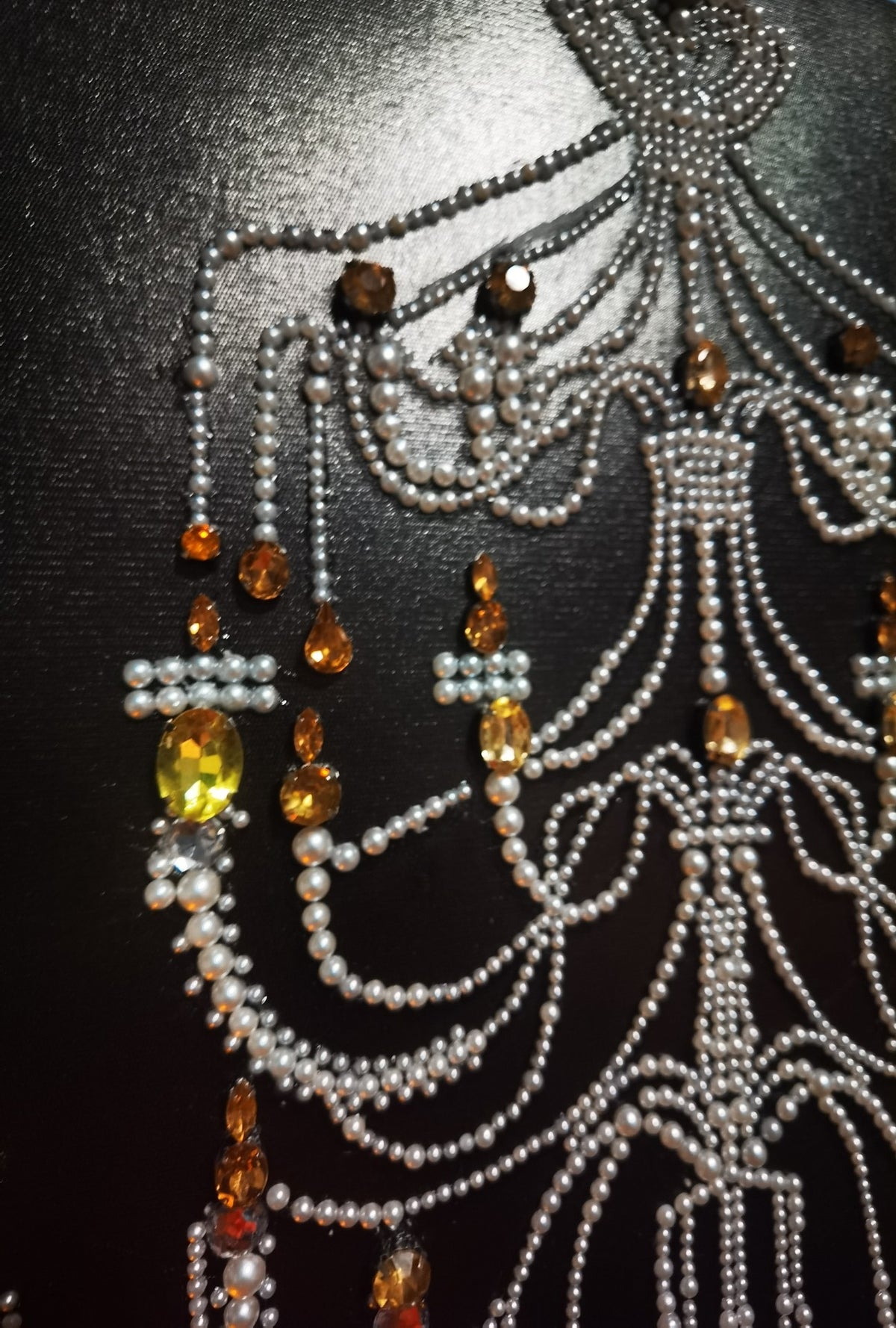 Crystal Chandelier Pearl Wall Art 40cm