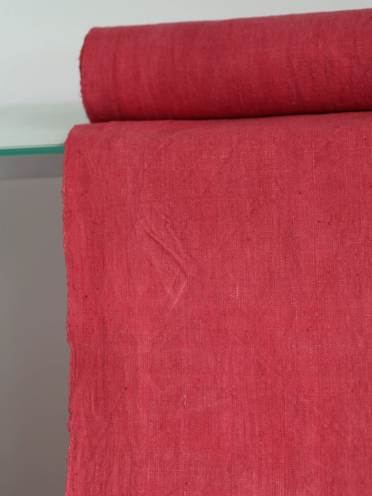Met planten geverfd Rood Handgeweven Homespun Stof 50cm