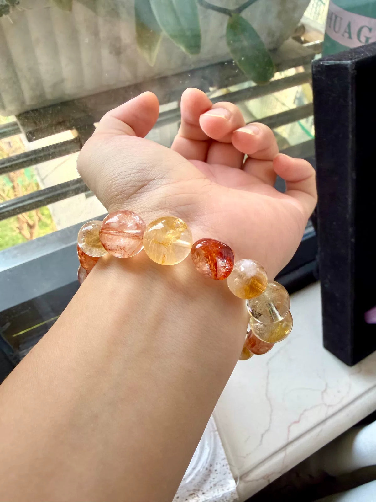 Bracciale a perline multipietra giallo