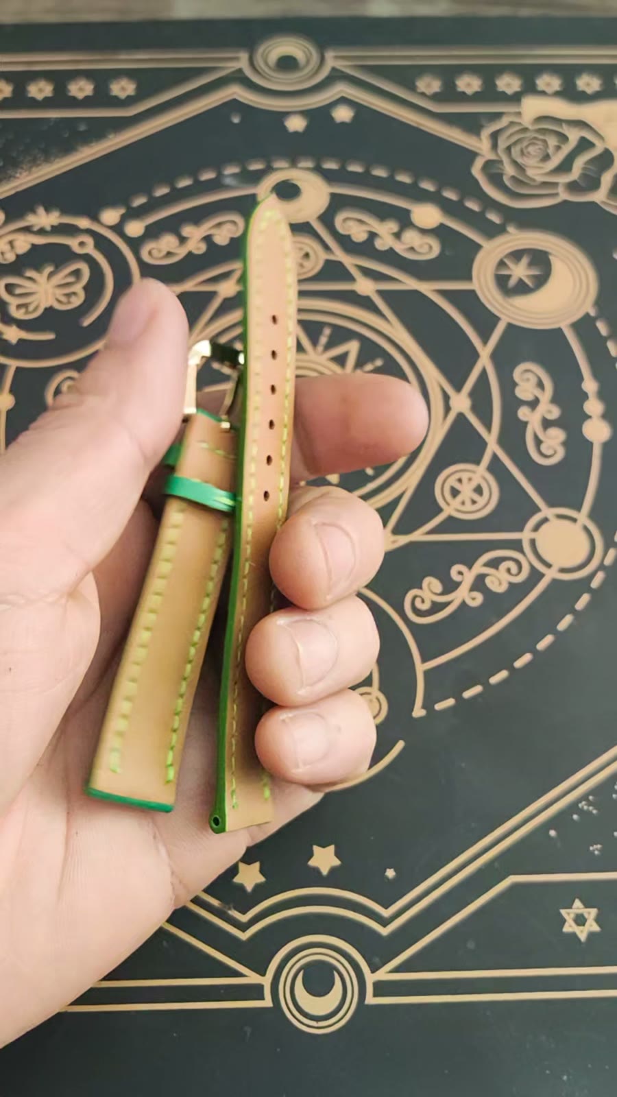 Ostrich Leather Watch Strap Emerald Green