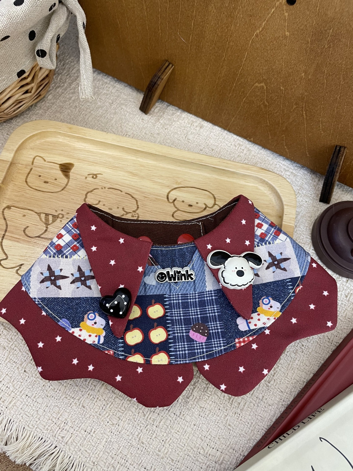 Patchwork Star Pet Bib Collar