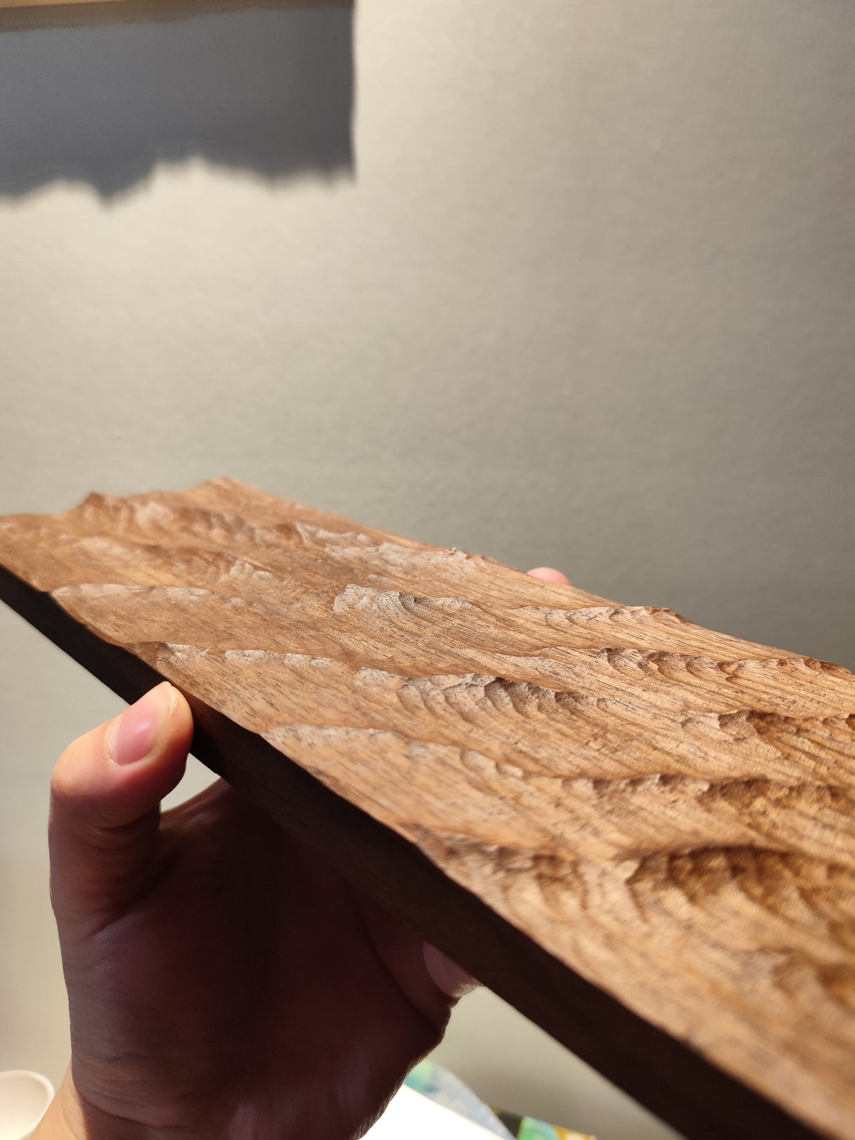 Handcrafted Black Walnut Wave Wood Sculpture