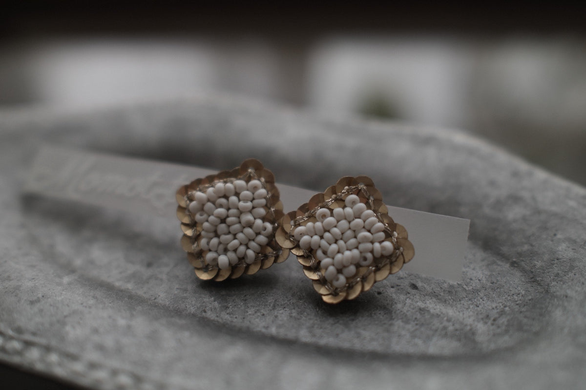 Brincos de Botão Vintage de Diamante e Lanteuelas Francesas