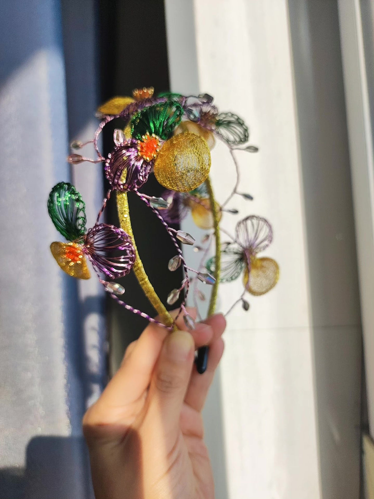 Alice Floral Headband with Wire Petals
