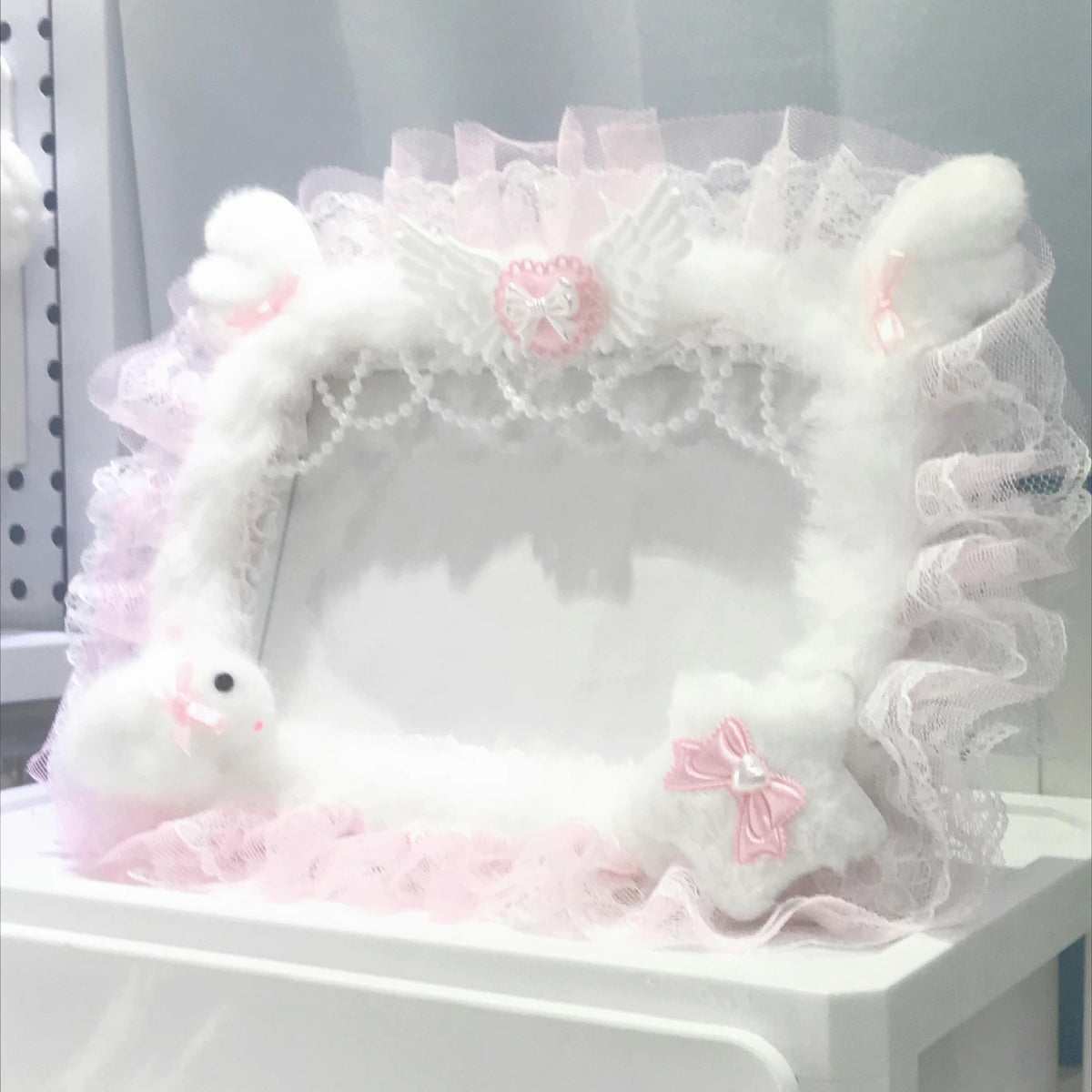 Lace Rabbit Plush Photo Frame