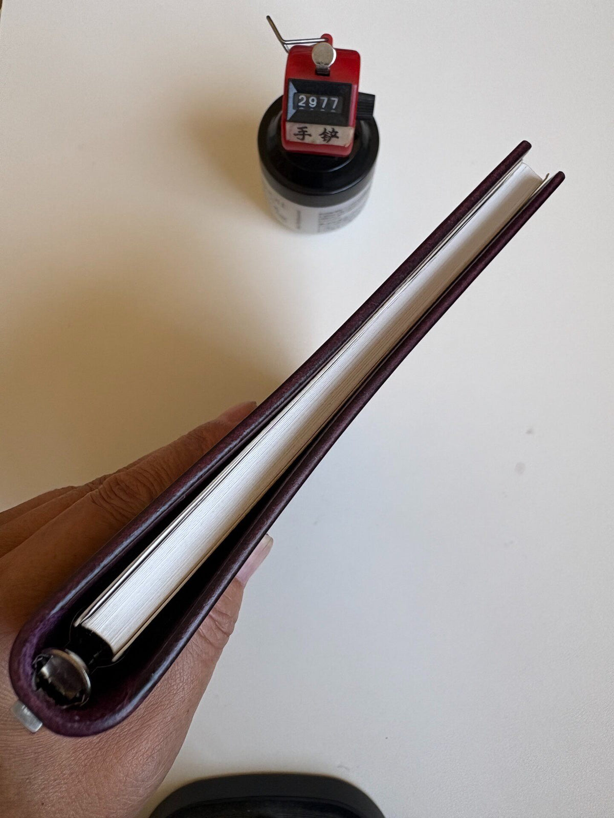 A5 Purple Leather Loose Leaf Binder