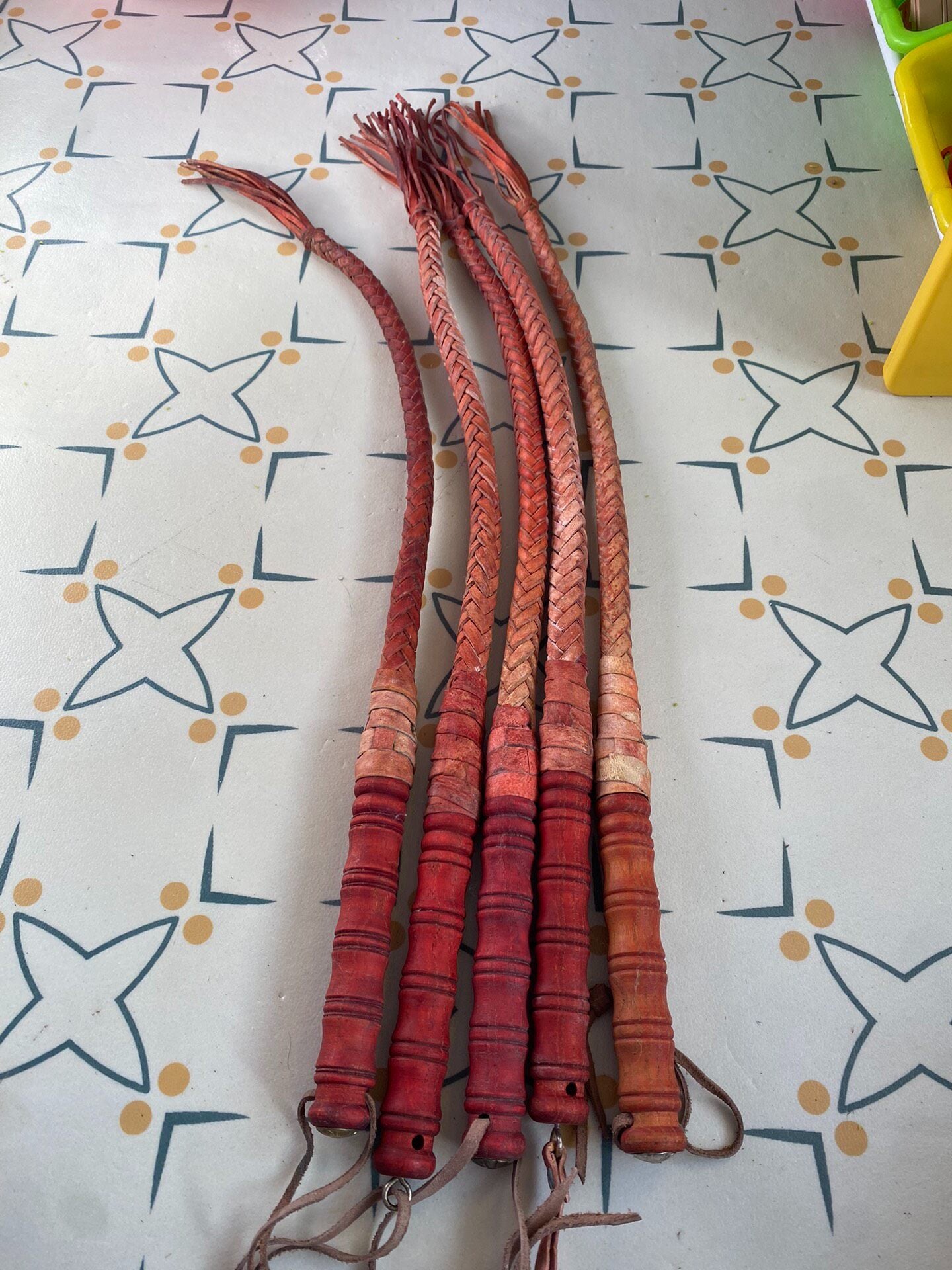 Handmade Leather Equestrian Whip with Solid Wood Handle, 75cm