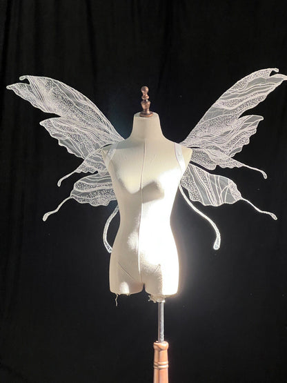 Butterfly Fairy Wings with Wire Frame and White Vein Patterns
