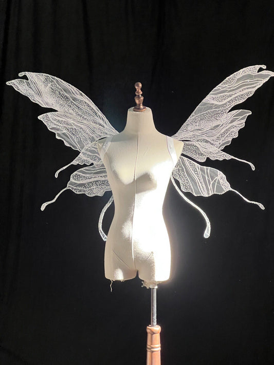 Butterfly Fairy Wings with Wire Frame and White Vein Patterns