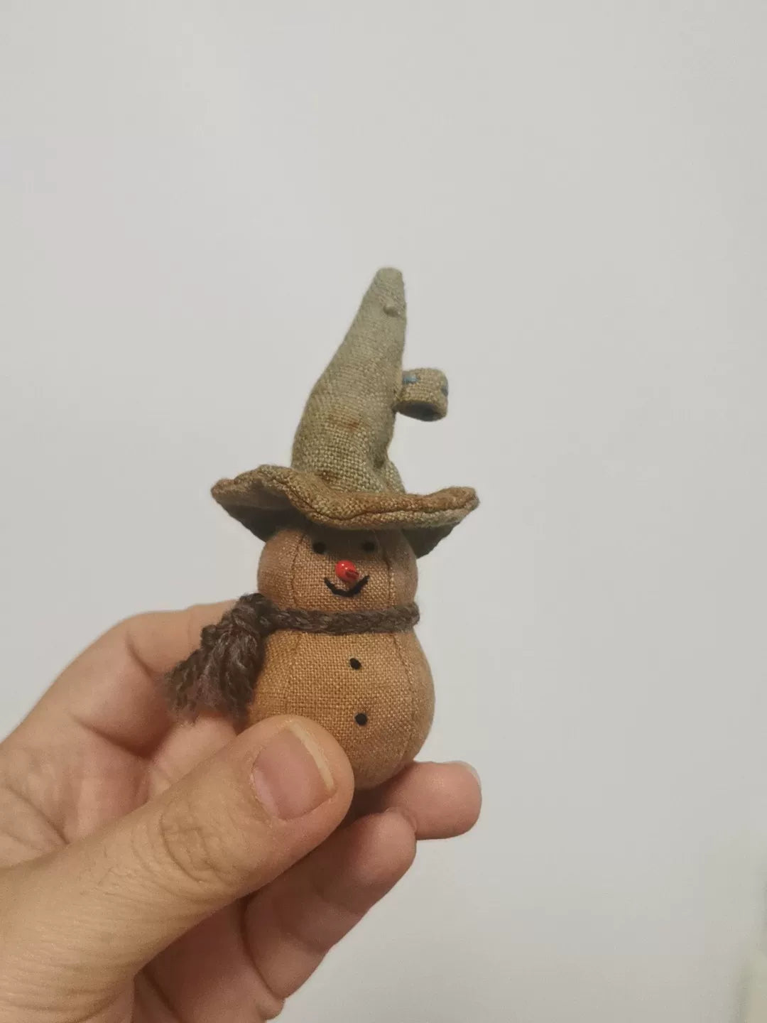 Handmade Homespun Cloth Snowman Ornament