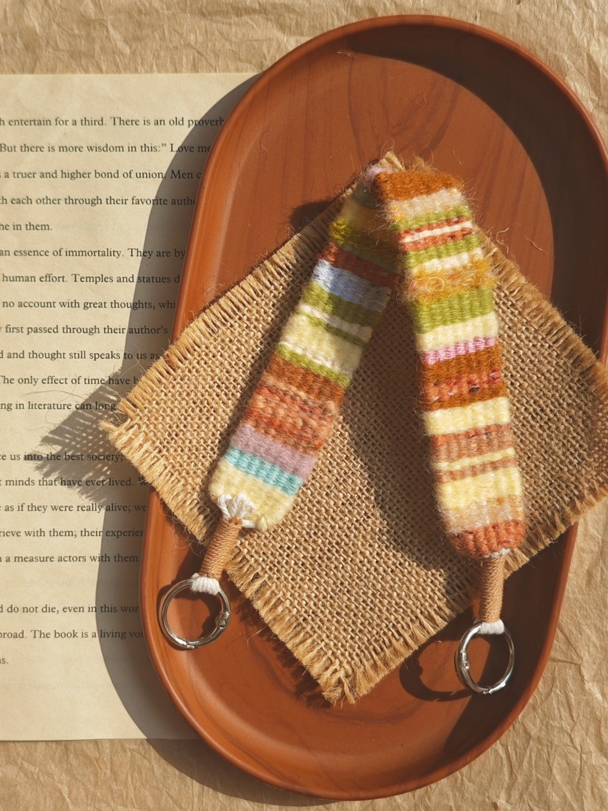 Handwoven Striped Wristband Lanyard