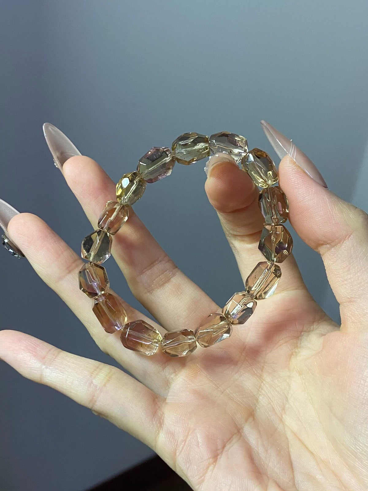 Natural Ametrine Beaded Bracelet 8.5mm