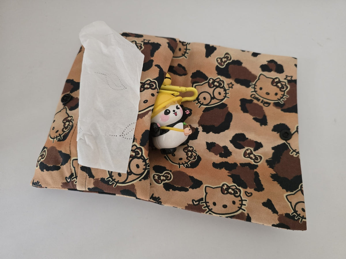 Leopard Hello Kitty Tissue Holder Pouch