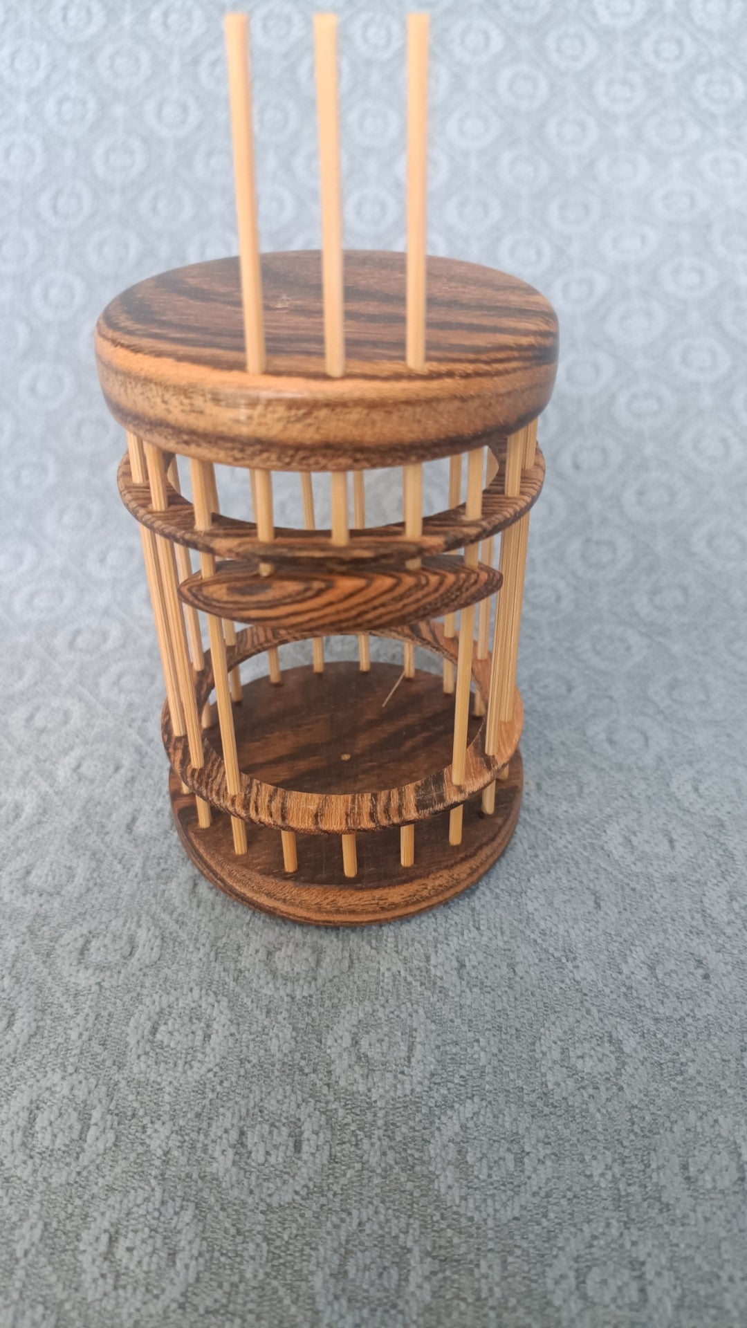 Katydid Cage Sandalwood Bamboo Cylinder