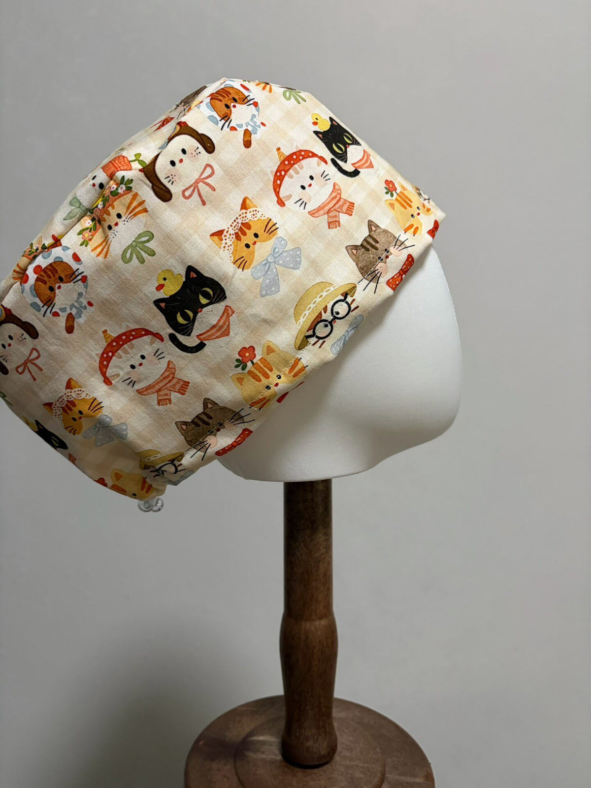 Cotton Surgical Cap with Cat Print