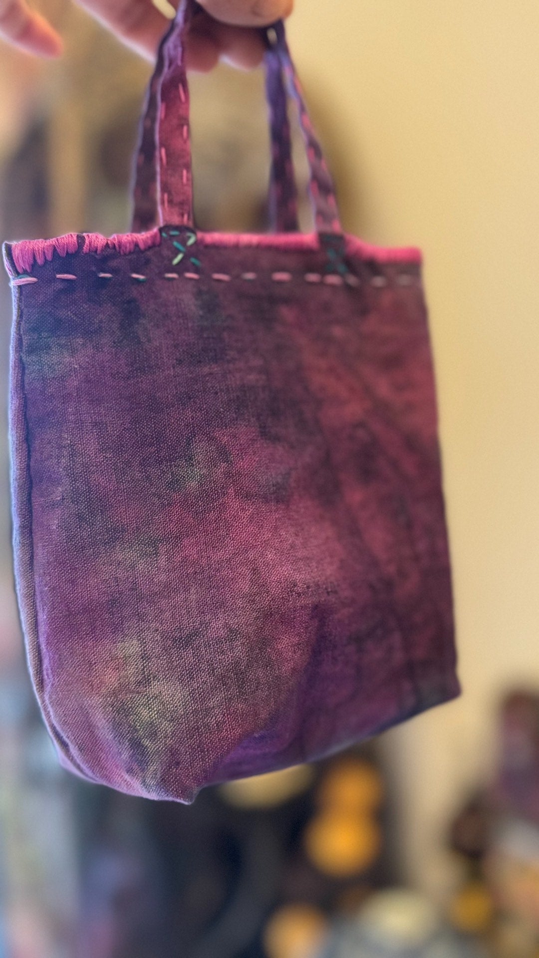 Handcrafted Plant-Dyed Double-Layer Tote Bag