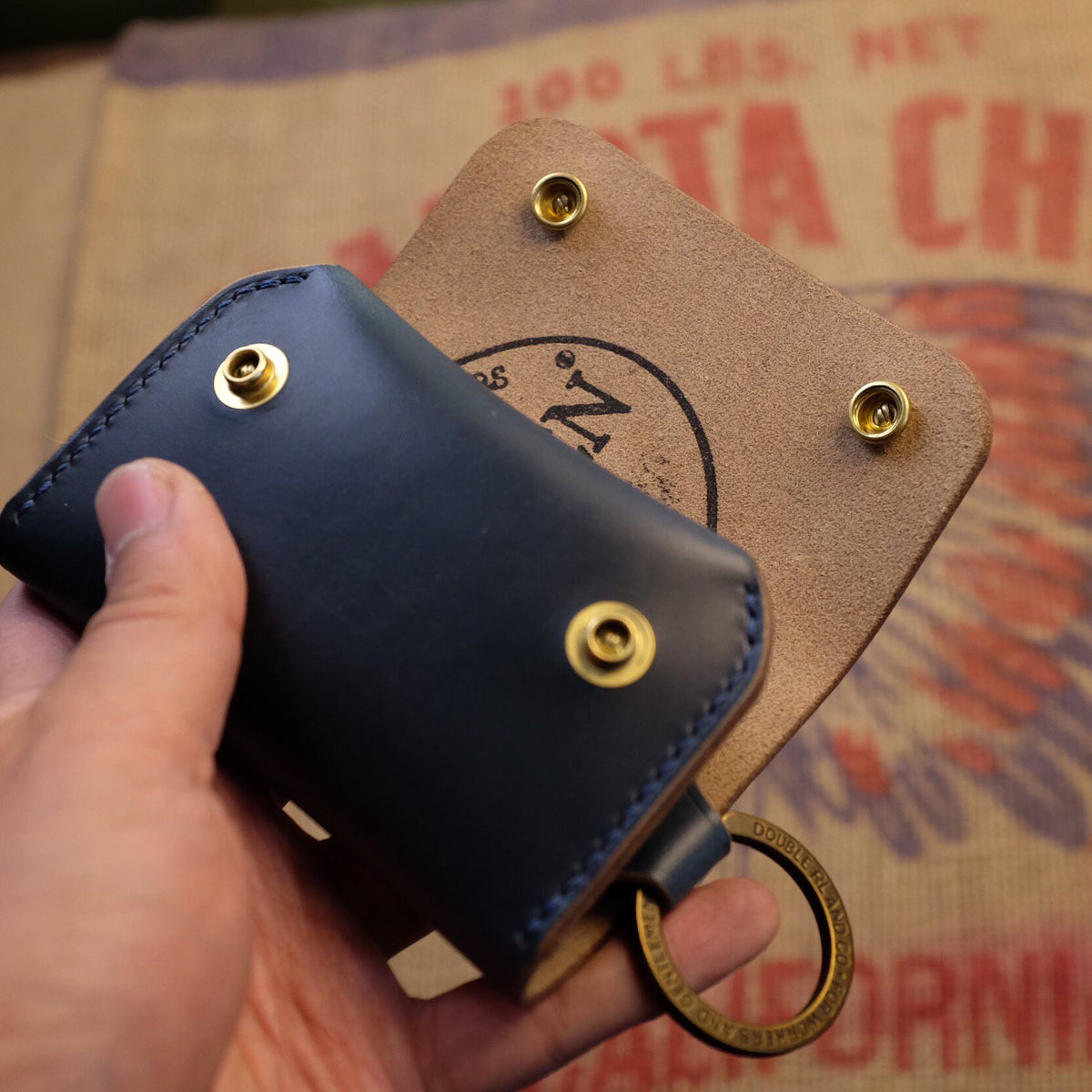 Horween CXL Leather Key Holder Navy