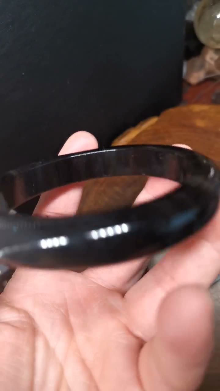 Silver Sheen Obsidian Bangle 58.8mm Inner Diameter