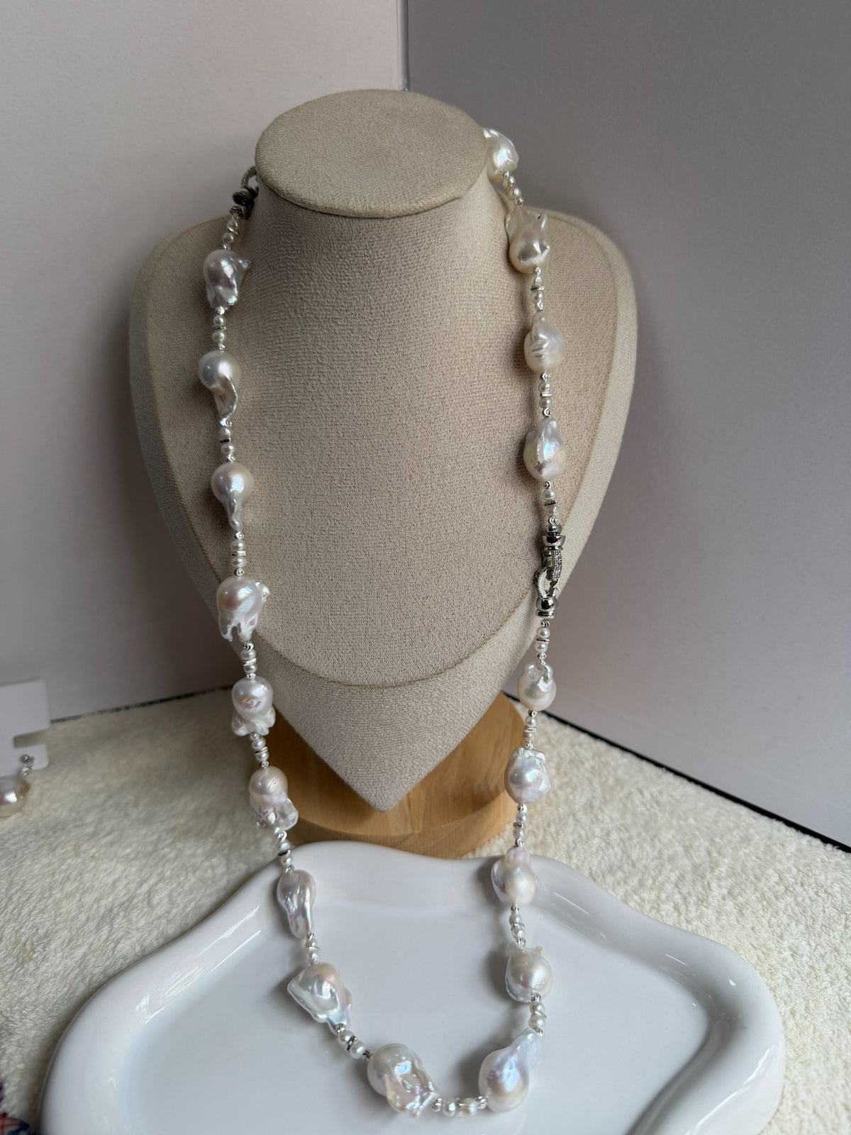 Baroque Pearl Necklace Bracelet Jewelry Set