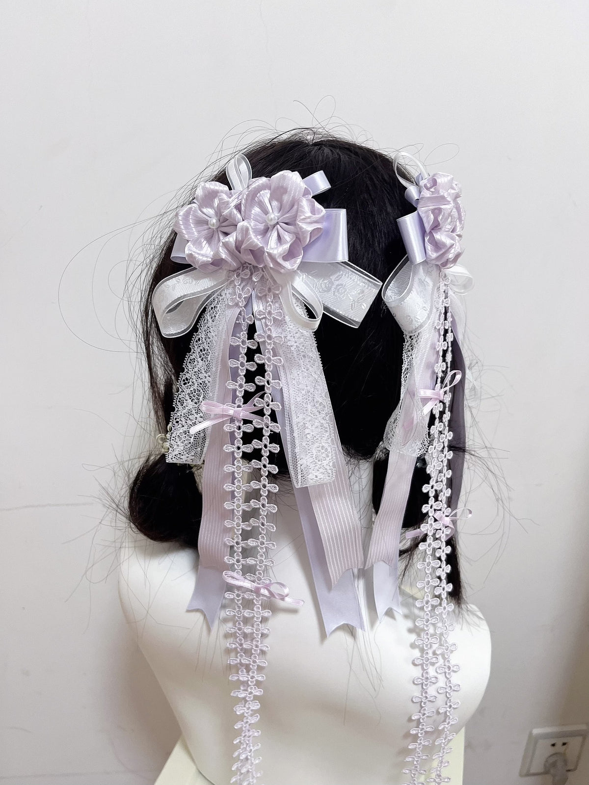 Purple Cherry Blossom Hair Clips Pair