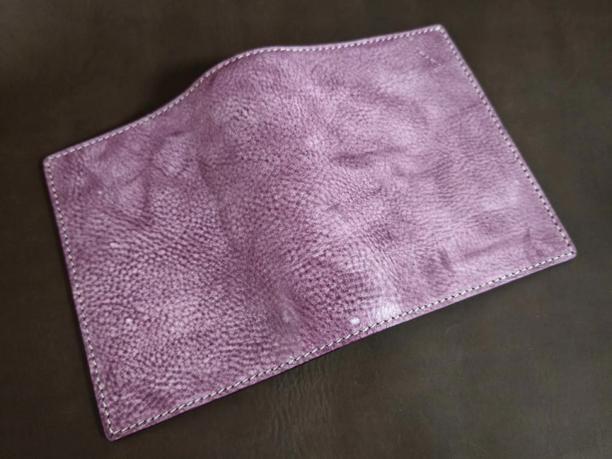 Handmade Purple Leather Ring Binder Cover