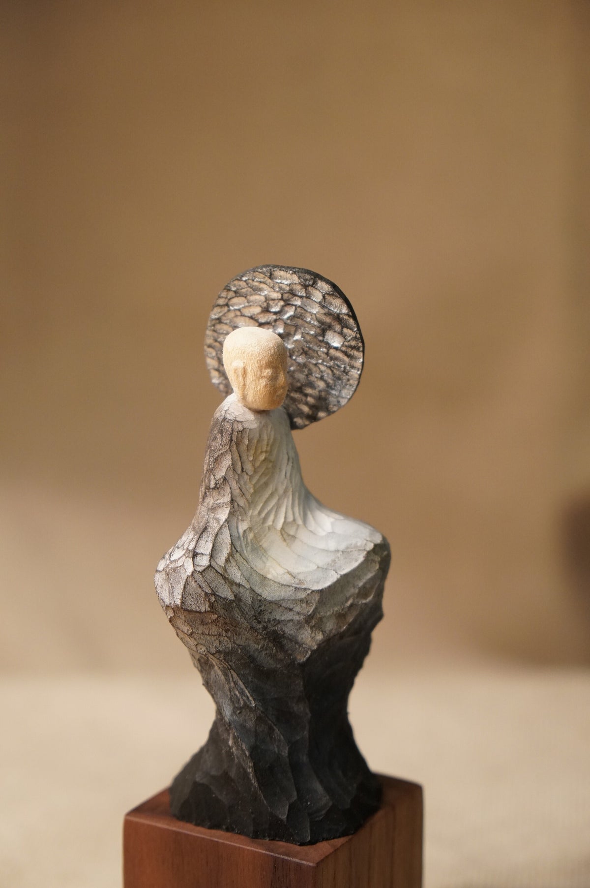 Linden Wood Carved Buddha Figurine