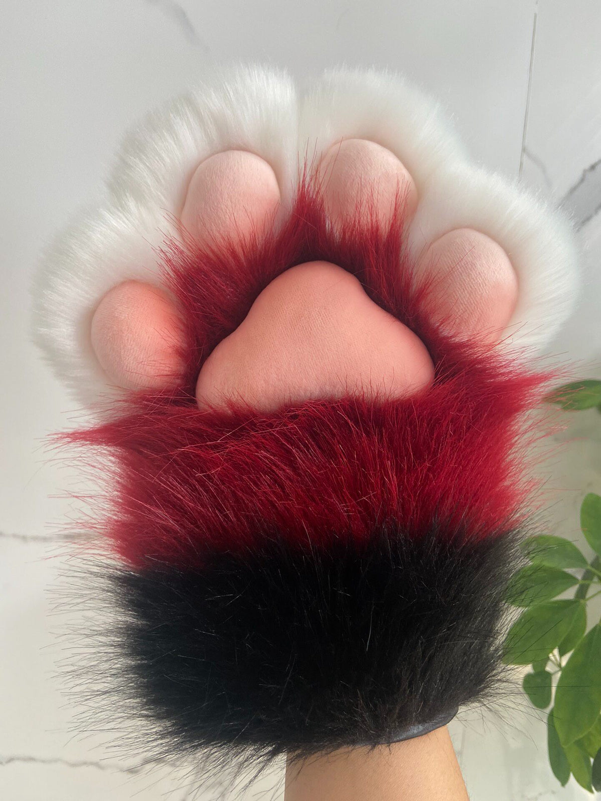 Plush Animal Paw Gloves Tri-Color
