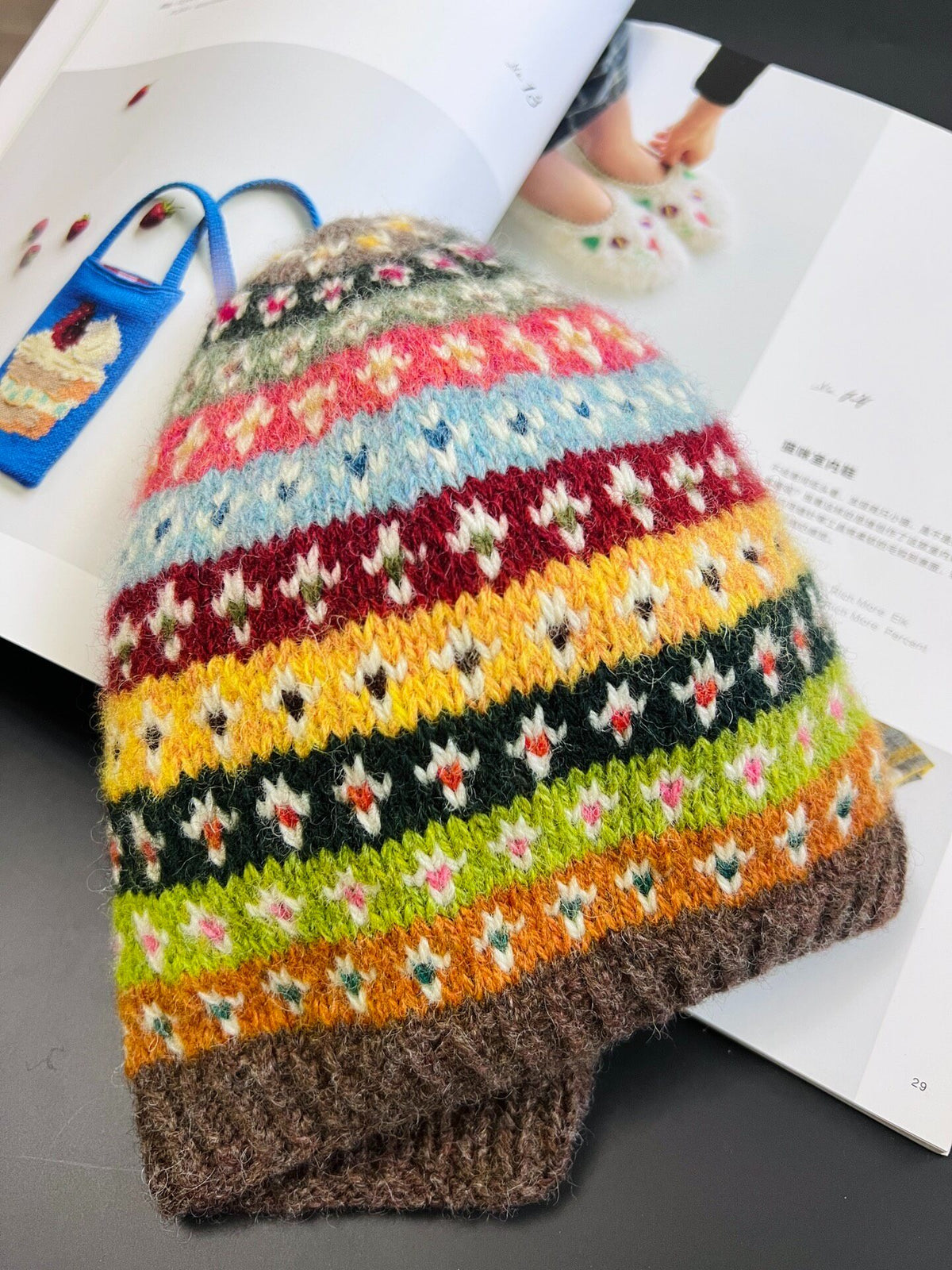 Shetland Wool Fair Isle Knit Hat