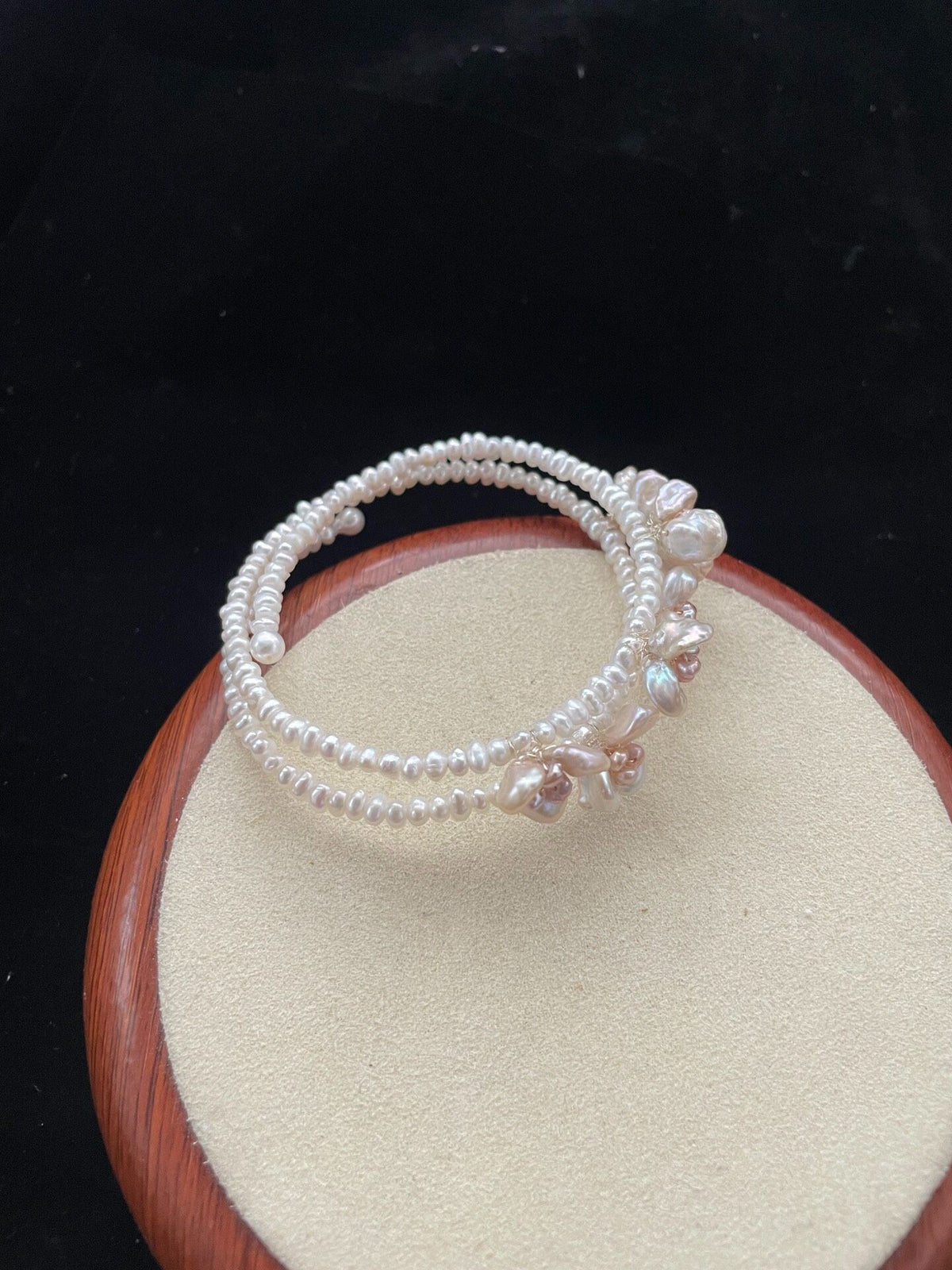 Natural Pearl Flower Wrap Bracelet