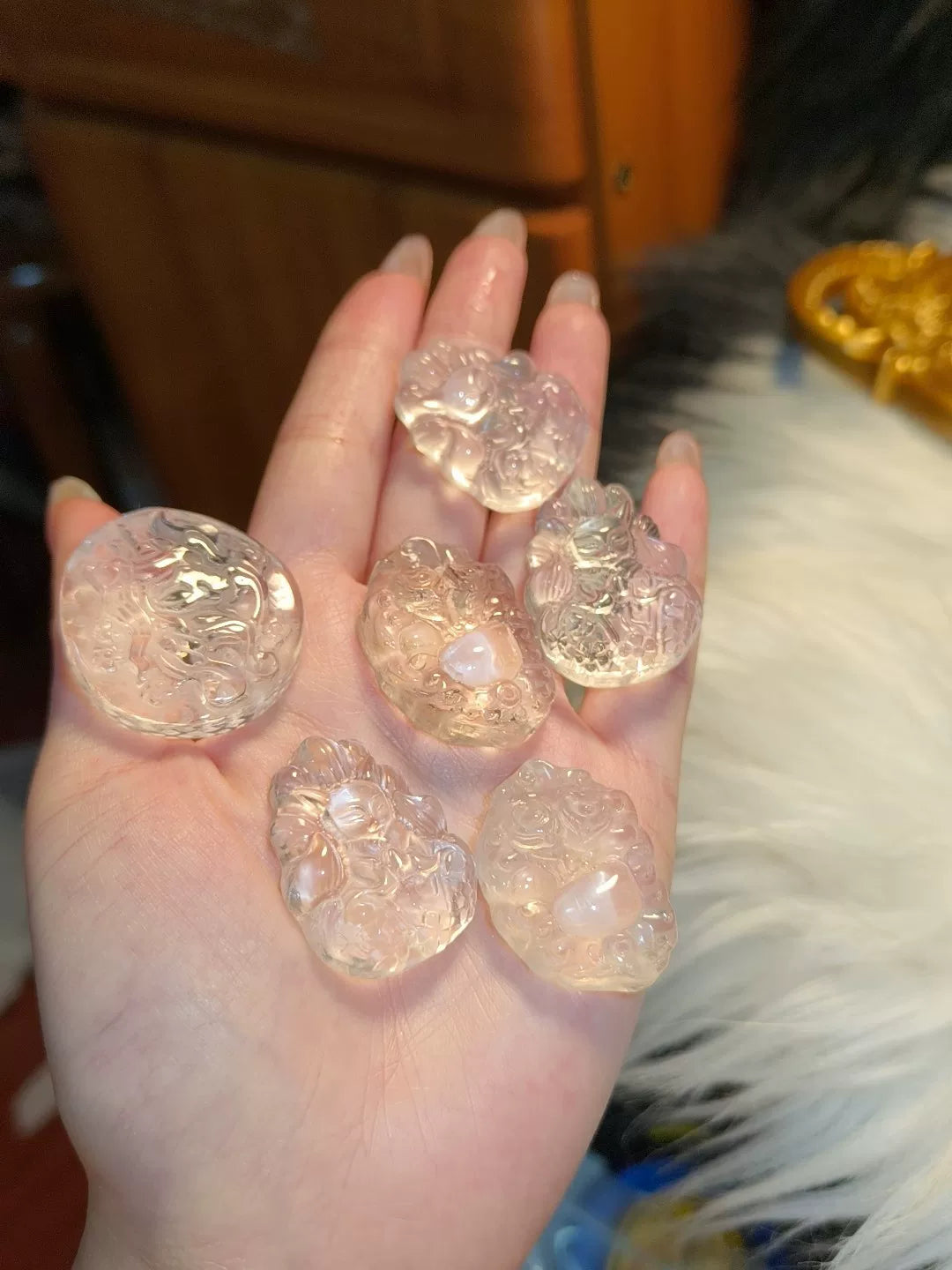 Pulseira de raposa de nove caudas em quartzo branco