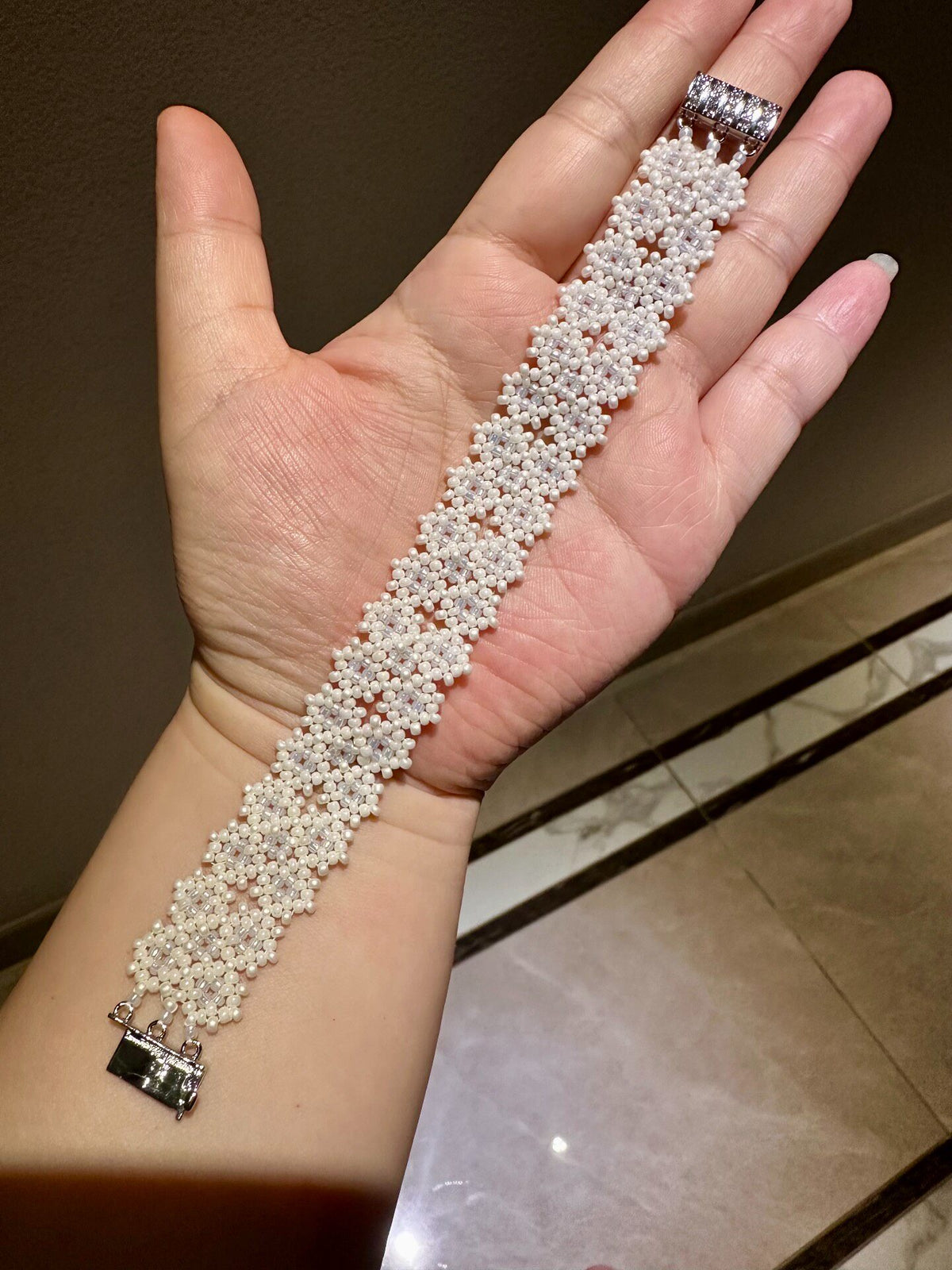 Handwoven Miyuki Bead Wide Bracelet