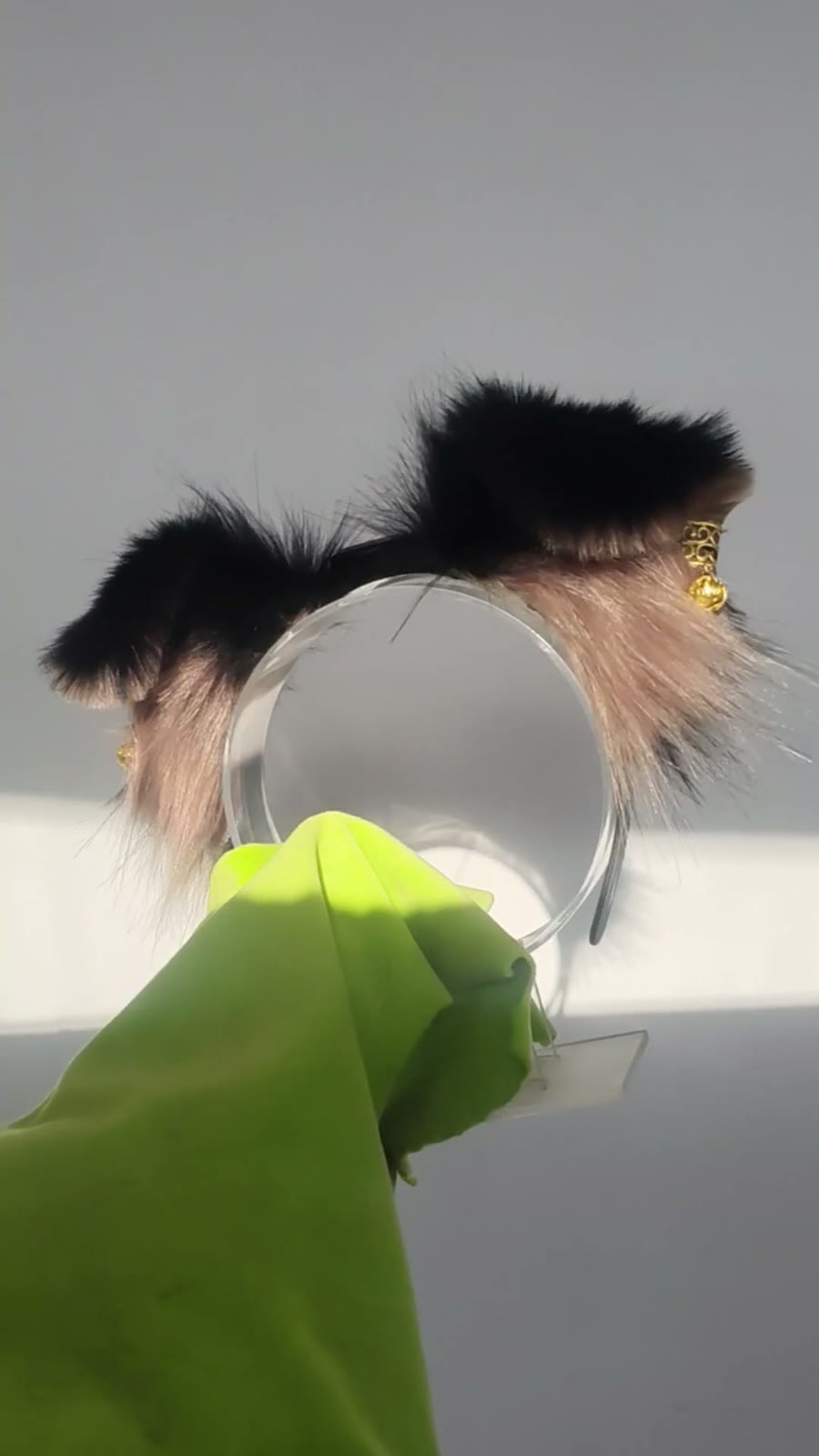 Moving Dog Ears Black Tan Cosplay Headband