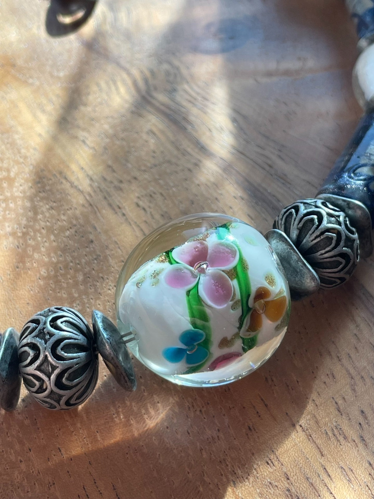 Collana artigianale in vetro in stile giapponese