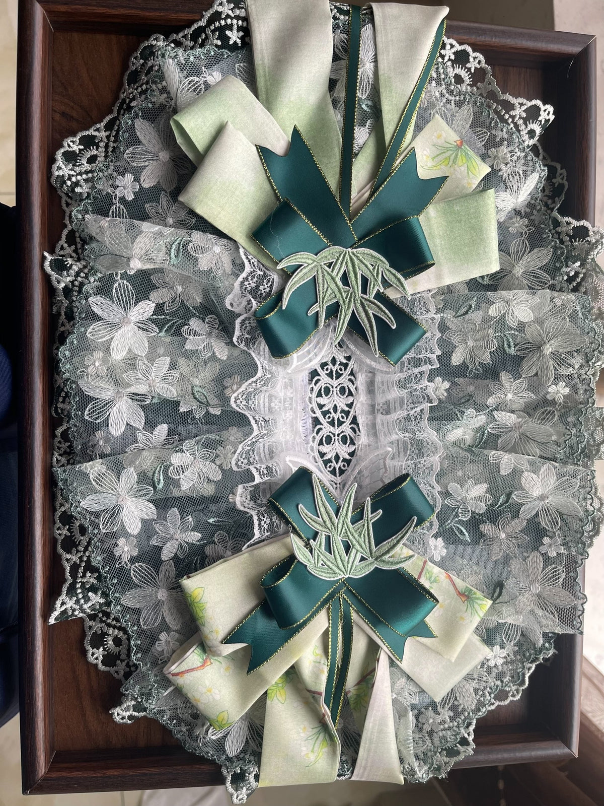 Lolita Green Lace Bow Hair Accessory