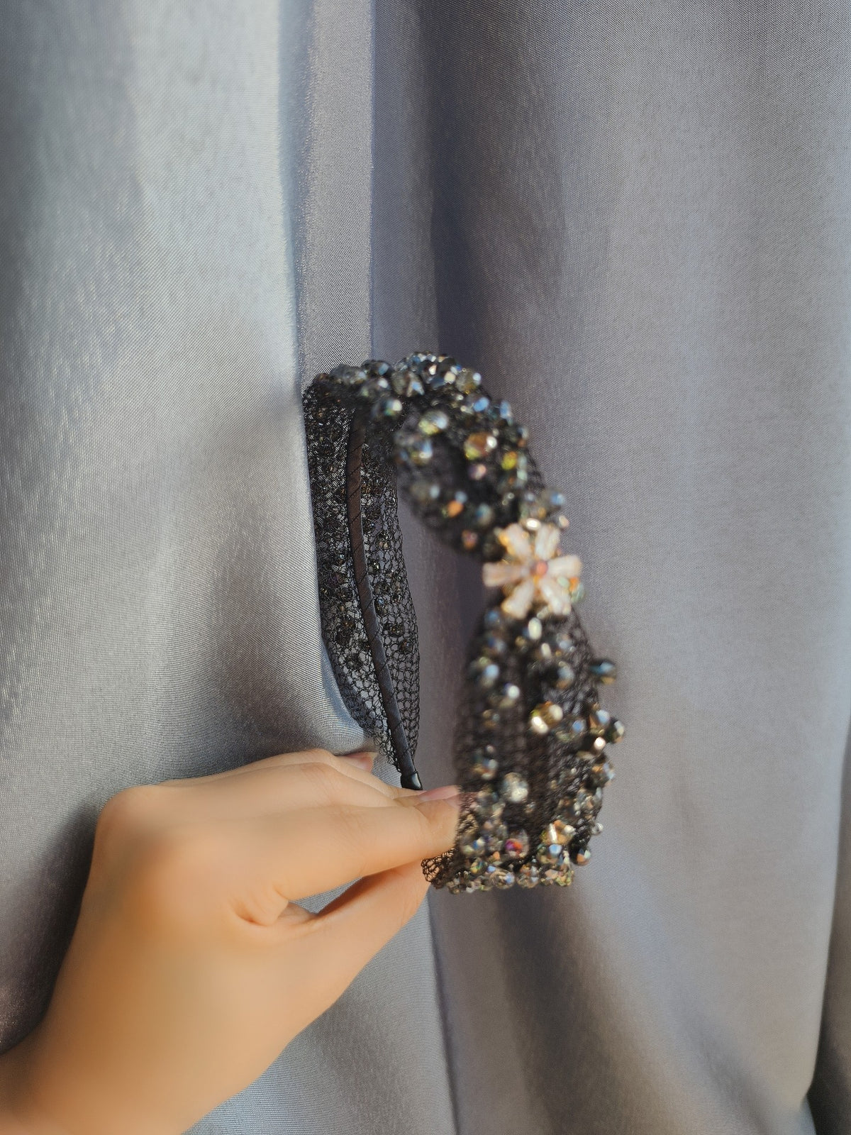 Crystal Beaded Mesh Headband