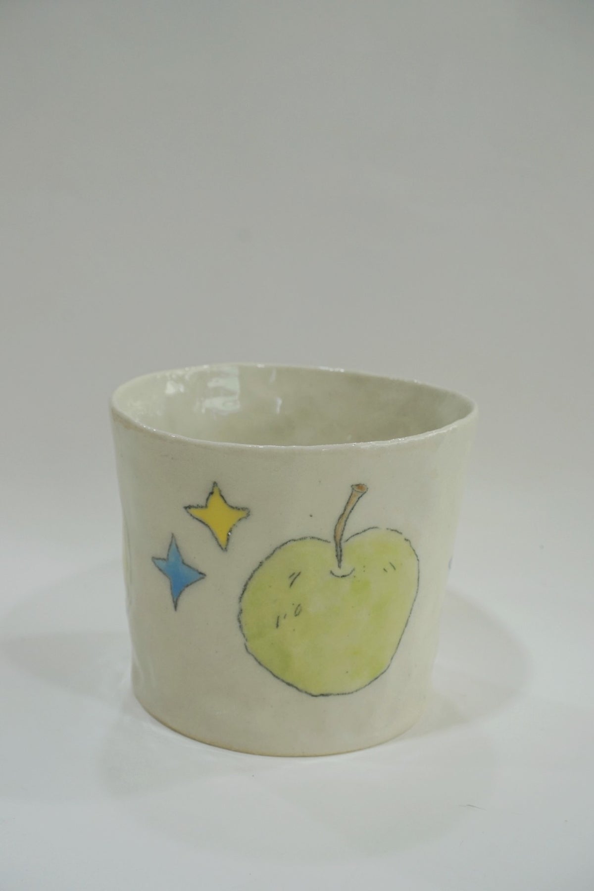 Handmade Ceramic Cup with Apple Star Motif