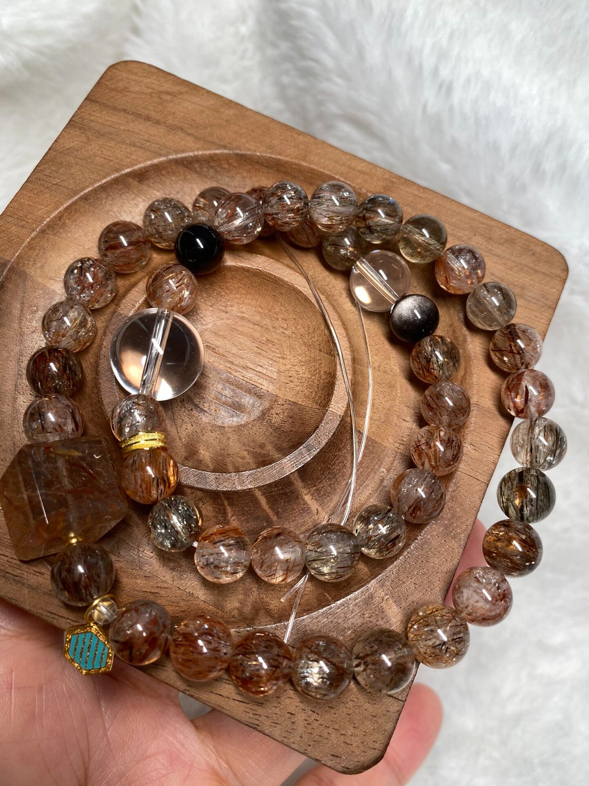 Black Gold Super Seven Double Loop Bracelet