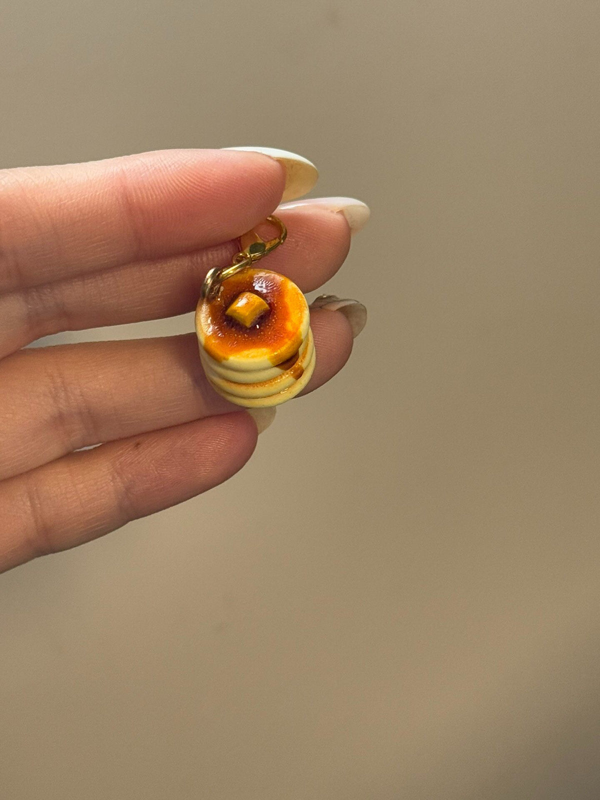 Pancake Stack Pendant Charm Glossy Finish