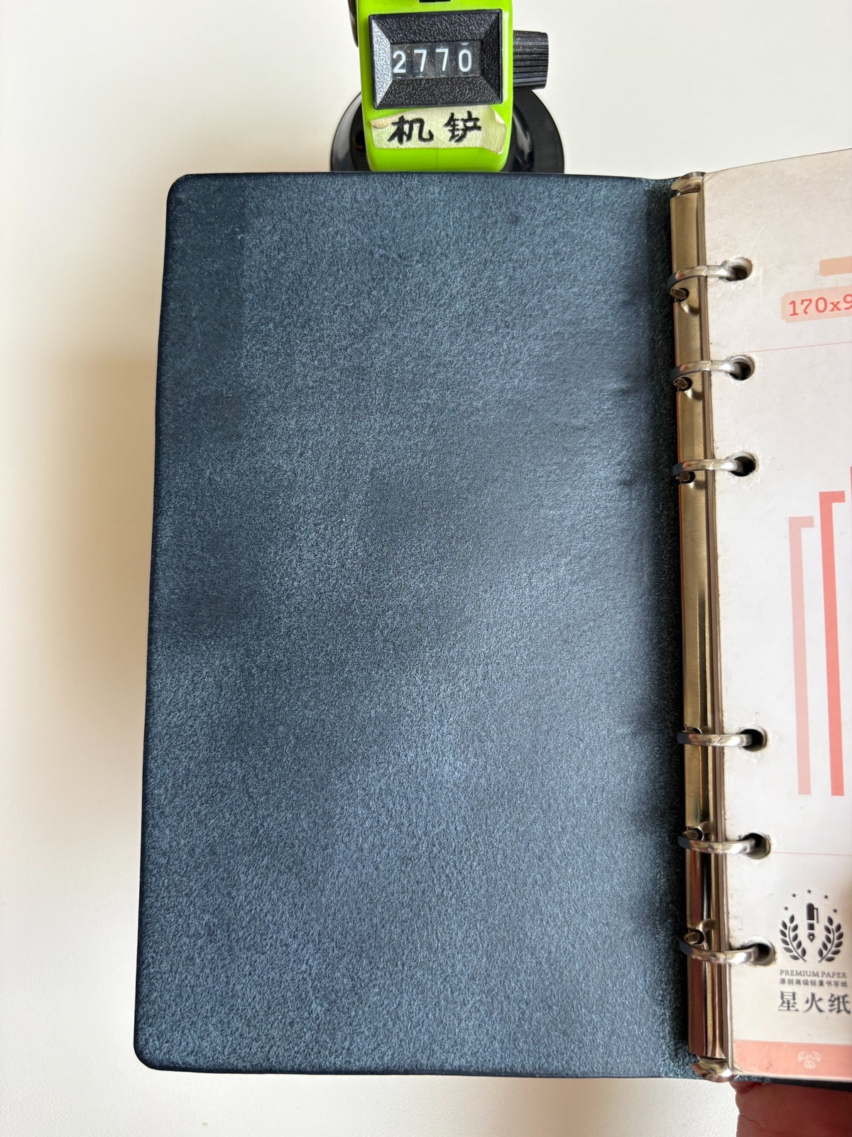 A6 Ring Binder Deep Blue Pueblo Leather