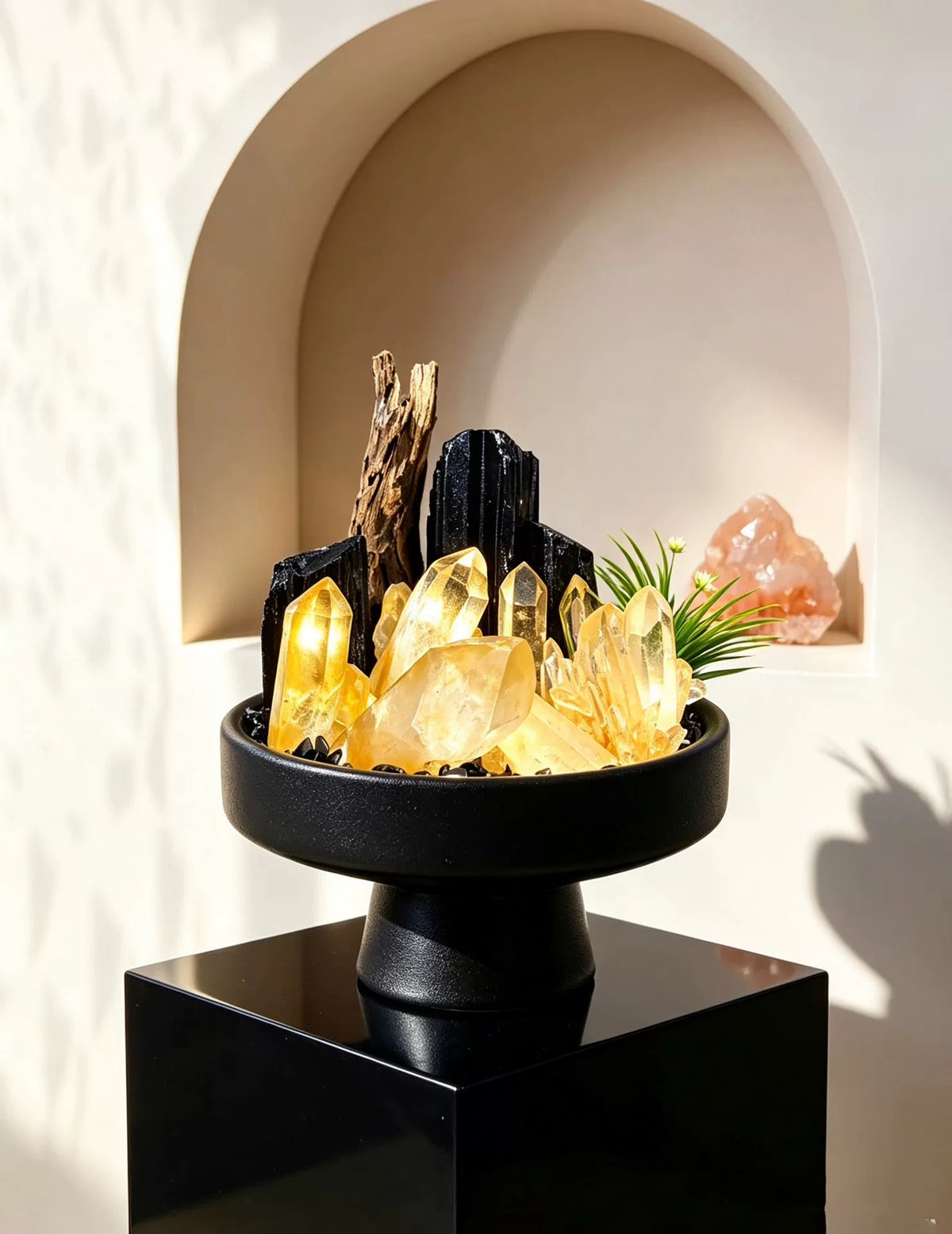 Crystal Landscape Ornament Black Tourmaline Quartz