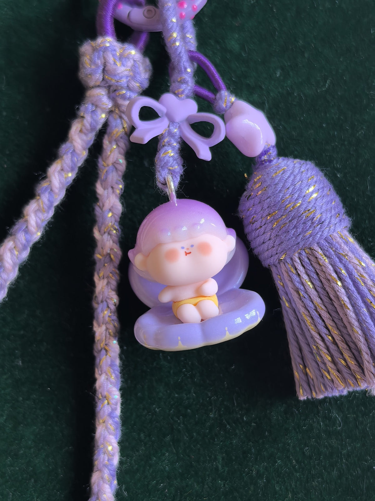 Purple Shell Character Braided Phone Strap