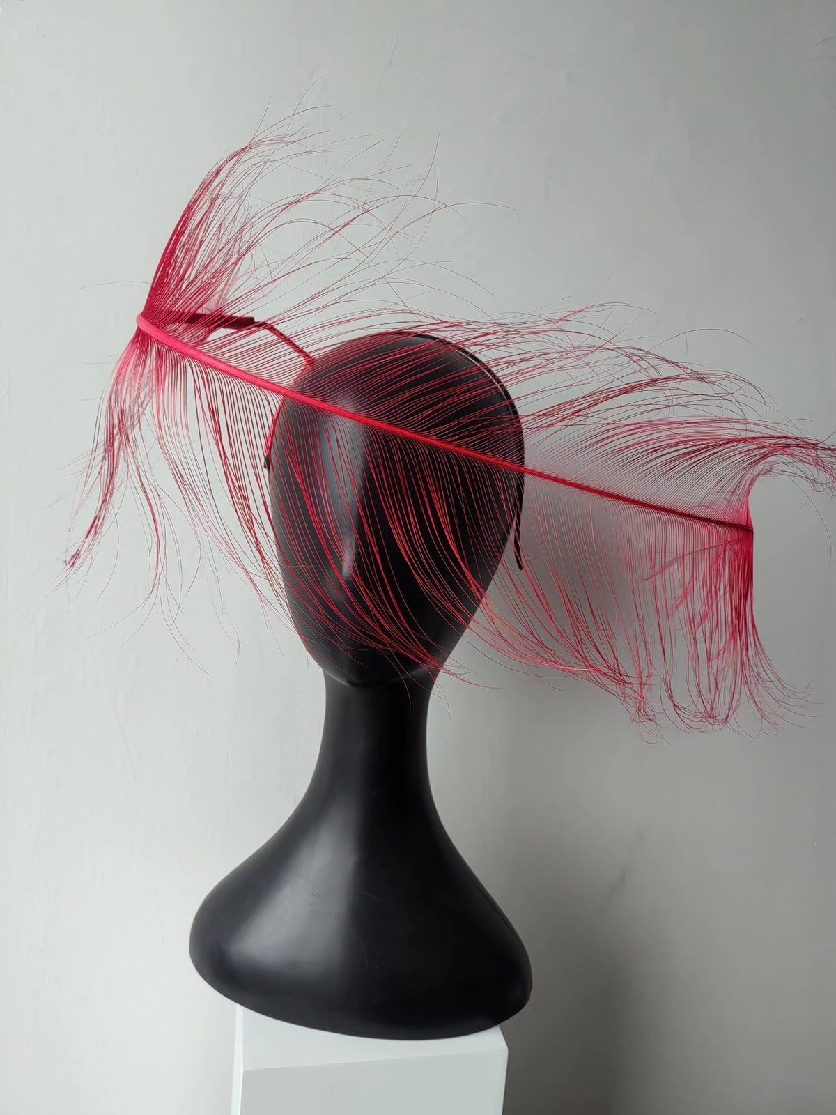 Red Ostrich Feather Headpiece